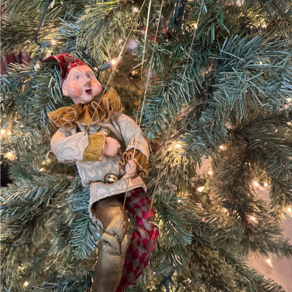 Mark Roberts Collection Fairies Jester Clown Marionette Puppet Ornament 14”